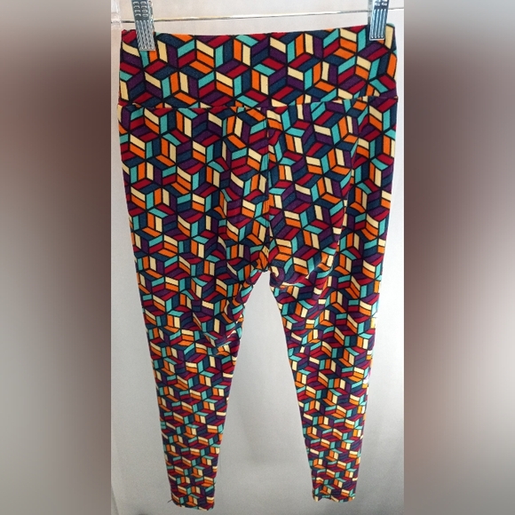 One Size LuLaRoe OS Leggings Geometric Colorful Buttery Soft - Picture 4 of 7